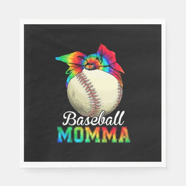 Mother Baseball Momma Birthday Napkin (Front)