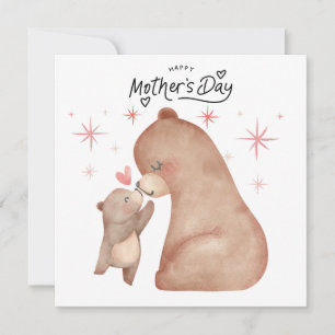 Mother Bear and Cub Happy Mother's Day Holiday Card