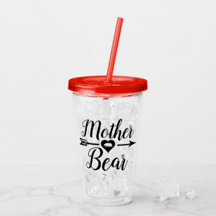 Mother Bear Arrow with Heart Acrylic Tumbler