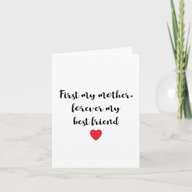 Mother Best Friend Happy Birthday Mothers Day Card (Front)