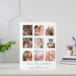 Mother Best Mum white photo collage Wooden Box Sign<br><div class="desc">Make your own unique family photo collage as a gift for your mother.  Use four,  9 of your favourite photos of your mum,  family,  friends or pet! With the text: Best Mum EVER. Personalise and add your names.White background,  black text. Perfect as a birthday,  Christmas or Mother's Day gift.</div>