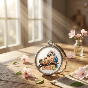 Mother Bird Love – Baby Chicks in Nest Key Ring