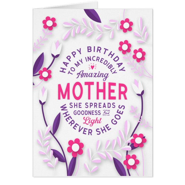 Mother Birthday My Incredibly Amazing Mother (Front)