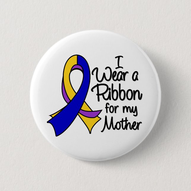 Mother - Bladder Cancer Ribbon 6 Cm Round Badge (Front)