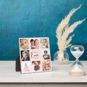Mother blush rose gold best mum photo collage plaque