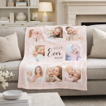 Mother blush rose gold photo collage fleece blanket<br><div class="desc">A gift for your mother,  celebrating her life with a collage of 8 photos.  Black text: Best Mum EVER. Personalise and use your own photos of her,  children,  husband,  pets,  friends,  his dream travel destination.  Blush,  rose gold coloured background. Perfect as a Mother's Day gift,  for birthdays and Christmas.</div>