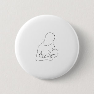 Mother Breastfeeding Silhouette 6 Cm Round Badge