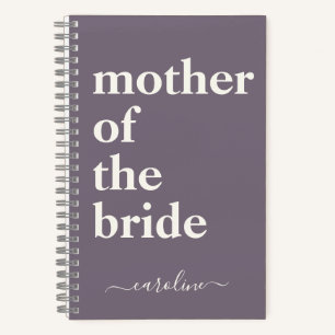 Mother Bride Minimalist Modern Custom Plum Purple Notebook