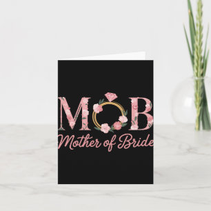 Mother Bride Wedding Mob Floral Pink Diamond Ring  Card