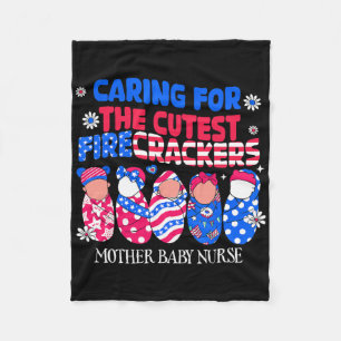 Mother Byby Nurse Patriotic Usa Flag American Inde Fleece Blanket