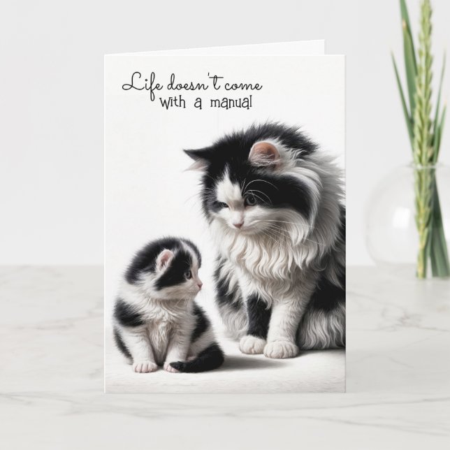 Mother Cat and Kitten Card (Front)