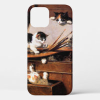Mother Cat and Kittens on Table