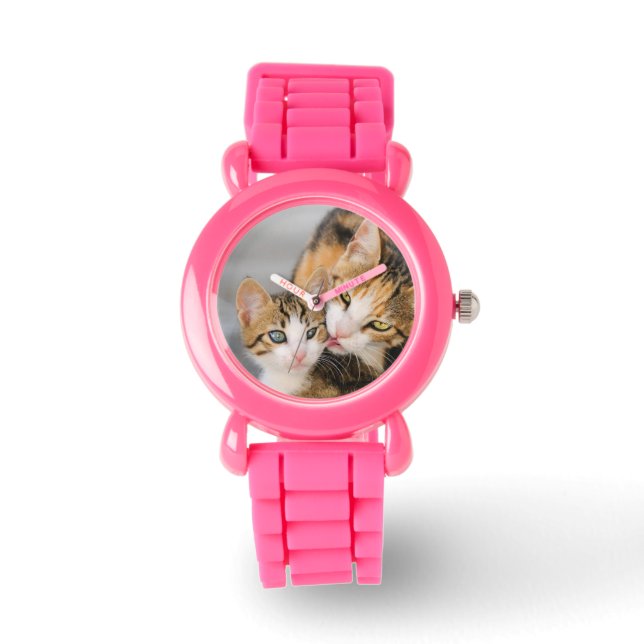 Mother Cat Loves Cute Kitten Photo - for girls Watch (Front)