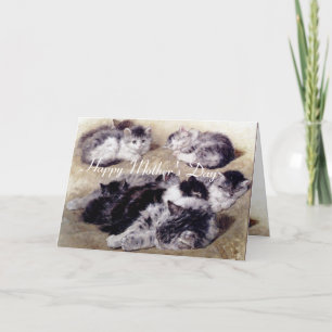 MOTHER CAT WITH KITTENS / Mother's Day Card