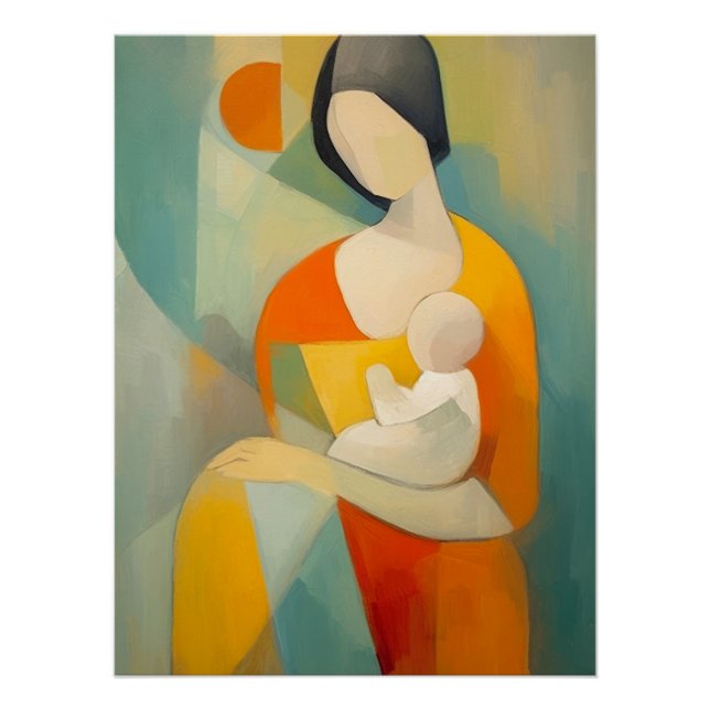 Mother & Child Blossoming Affection Wall Art (Front)