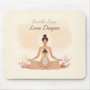 Mother & Child Meditation Serenity Art Mouse Pad