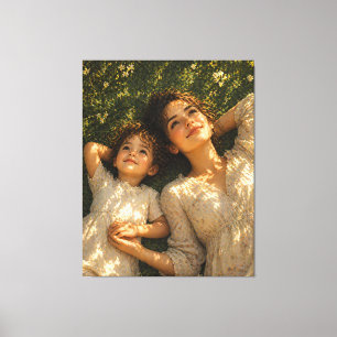 Mother Child Peaceful Nature Canvas Wall Art