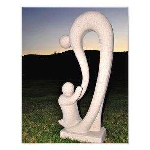 Mother & Child Stone Sculpture Photo Print