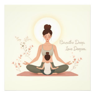 Mother Child Yoga Meditation Art Photo Print