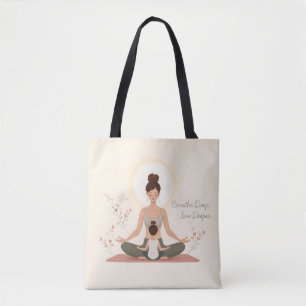 Mother Child Yoga Meditation Art Tote Bag