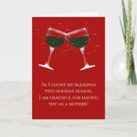Mother Christmas Holiday Wine Humour