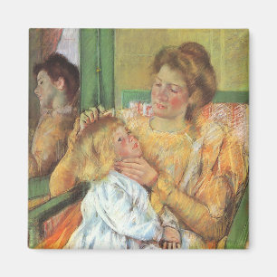Mother Combing Child's Hair Mary Cassatt Magnet