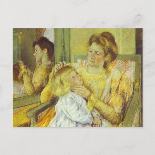 Mother Combing Her Child's Hair. 1901, Mary Cassat Postcard (Front)