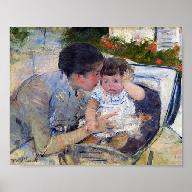 Mother Comforting the Baby, Mary Cassatt Poster (Front)