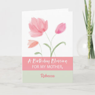 Mother Custom Name Religious Birthday for Blessing Card