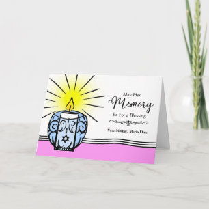 Mother Custom Yahrzeit Jewish Anniversary of Death Card