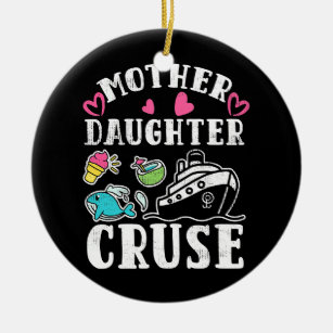 Mother Daughter Cruise Ship Travel Travelling Ceramic Tree Decoration