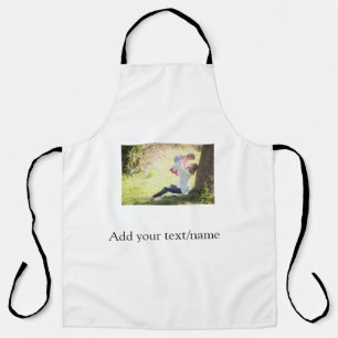 Mother daughter family photo add name picture text apron