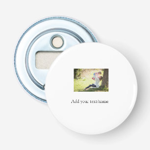 Mother daughter family photo add name picture text bottle opener