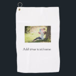 Mother daughter family photo add name picture text golf towel<br><div class="desc">Design</div>