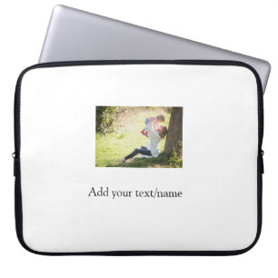 Mother daughter family photo add name picture text laptop sleeve