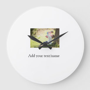 Mother daughter family photo add name picture text large clock