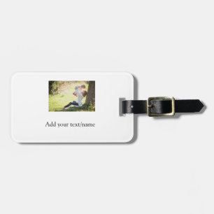 Mother daughter family photo add name picture text luggage tag