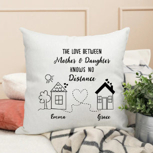 Mother Daughter Love Knows No Distance Cushion