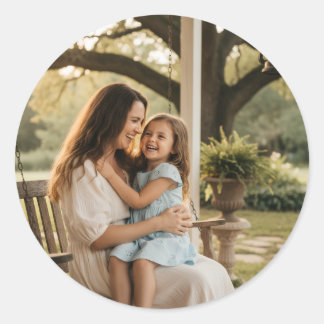 Mother daughter love photo mothers day family gift classic round sticker