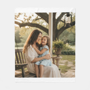 Mother daughter love photo mothers day family gift fleece blanket