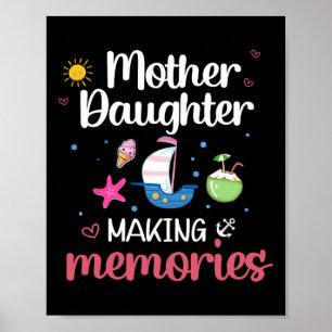 Mother Daughter Making Memories Family Xmas Happy Poster