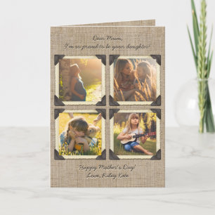 Mother Daughter Personalised Instagram Photo Grid Holiday Card