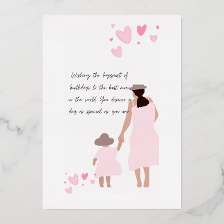 Mother & Daughter Pink Heart Silhouette