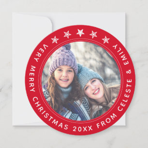   Mother Daughter Red Customisable Merry Christmas Holiday Card