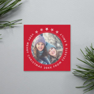   Mother Daughter Red Merry Christmas Customisable Holiday Card