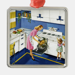 Mother/Daughter Retro Kitchen #2 Metal Tree Decoration