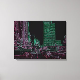 Mother Daughter Shopping Michigan Ave Chicago 1961 Canvas Print