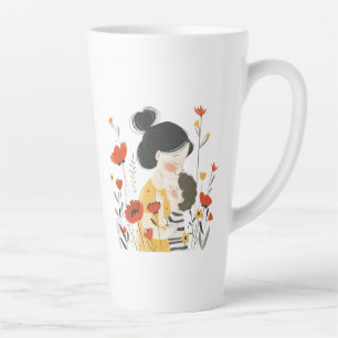 Mother Day Asian Japanese Theme Son Gift For Mum Latte Mug