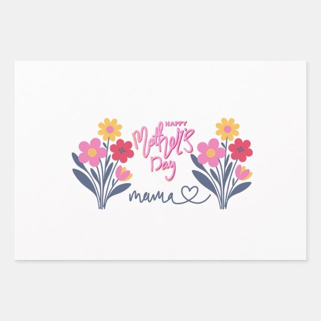 Mother Day Designed Wrapping Paper (Front)
