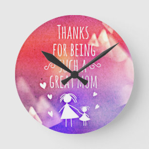 Mother Day     Round Clock